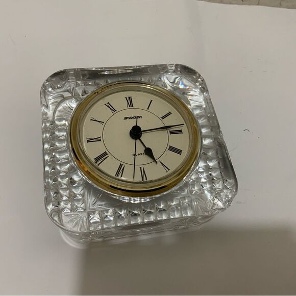 Staiger Quartz Lead Crystal Clock West Germany Movement - Crystal Made in France - Picture 3 of 4